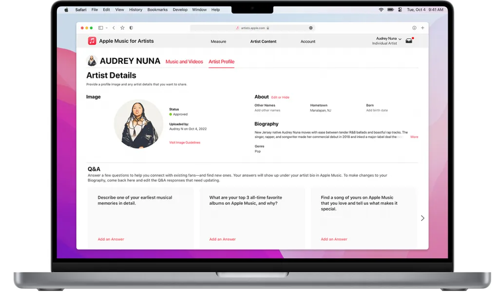 Apple Music for artists artist profile updates
