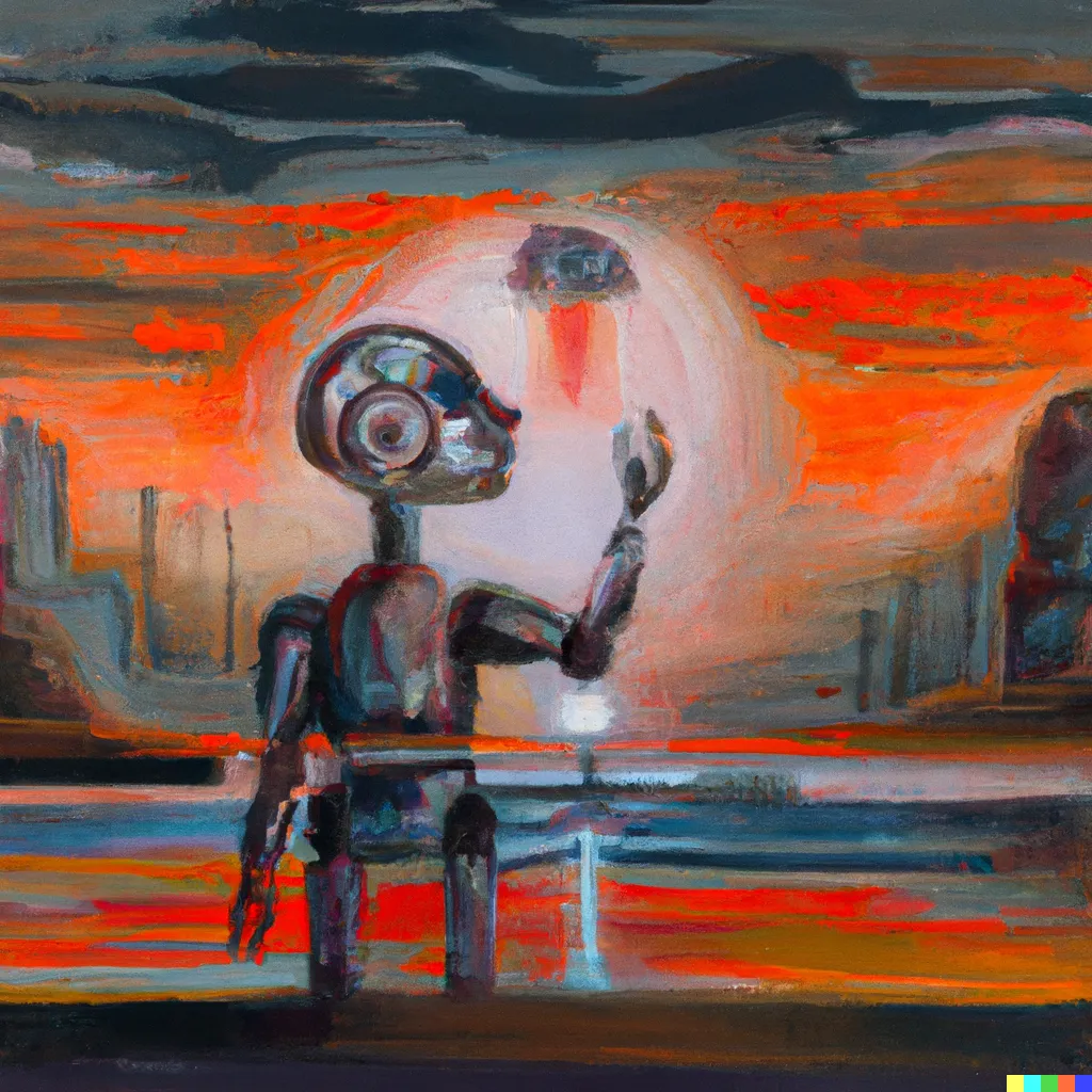 An oil painting of artificial intelligence