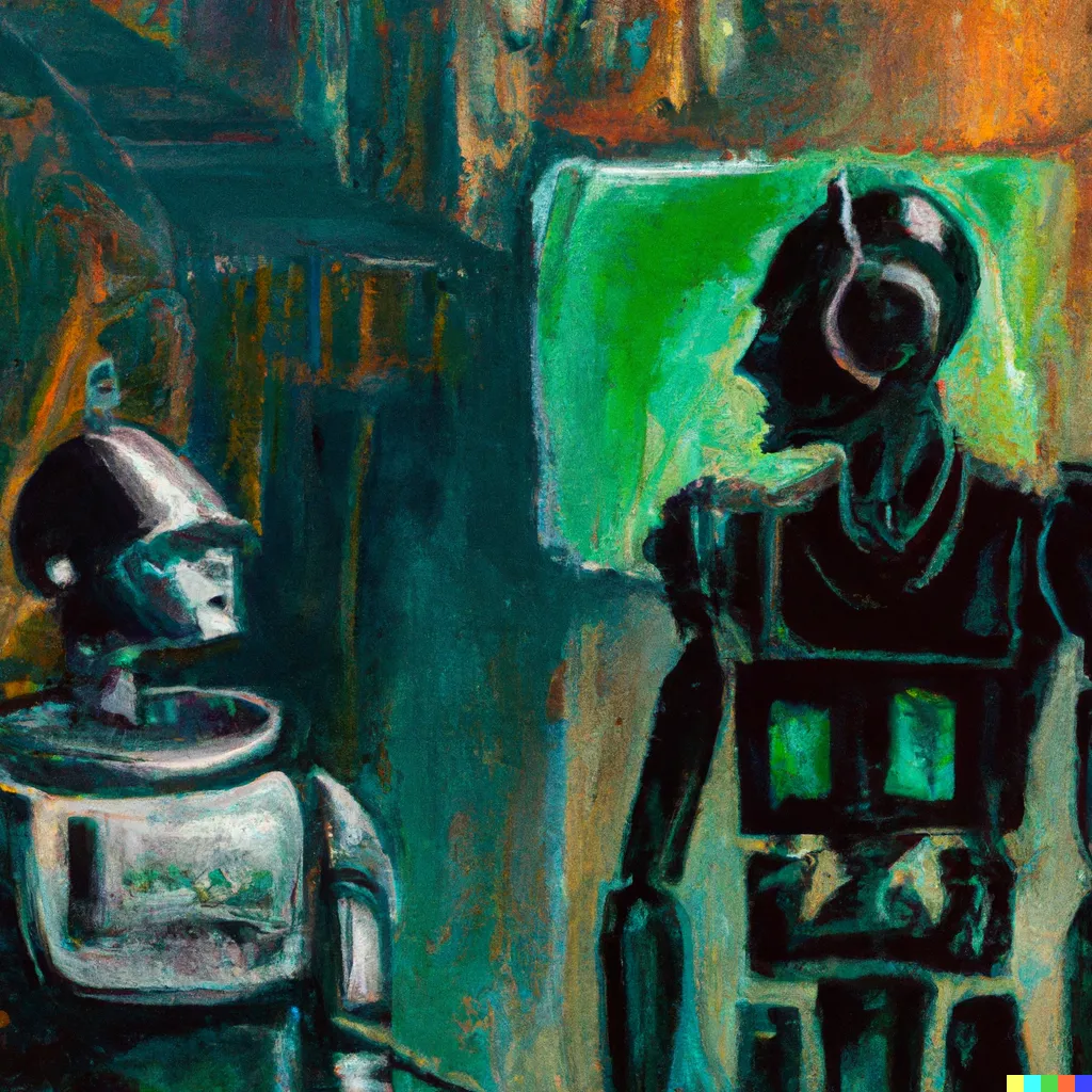 An oil painting of artificial intelligence