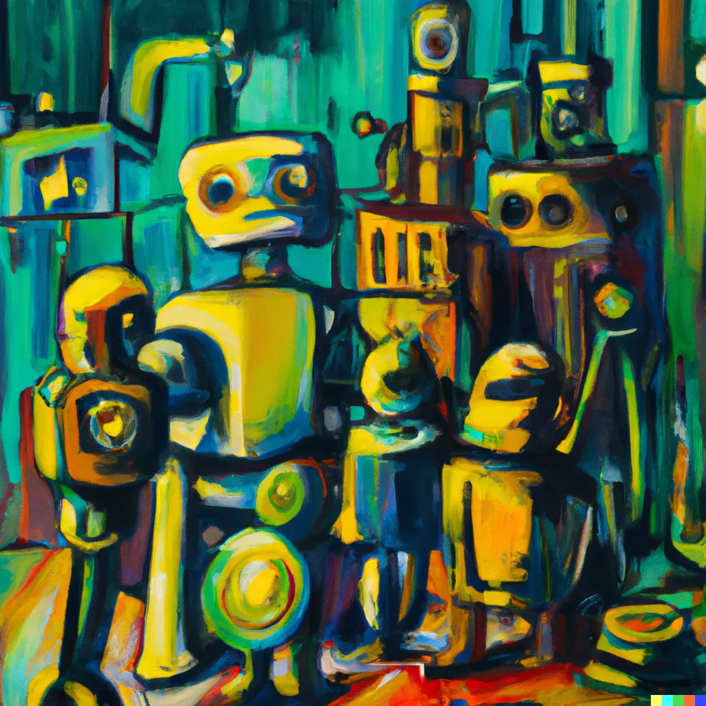 An oil painting of artificial intelligence