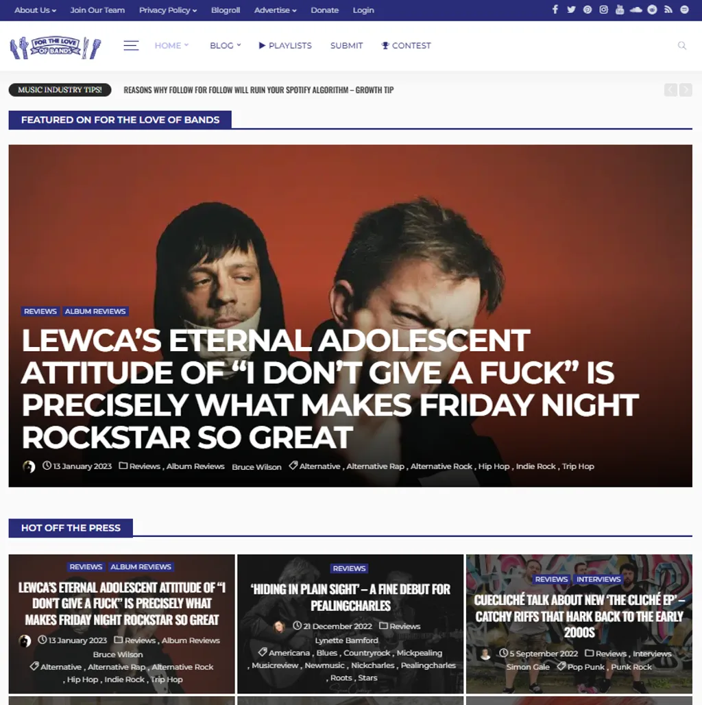 For the Love of Bands-Music Blog