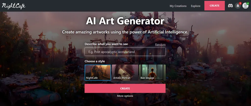 Night Cafe art generator