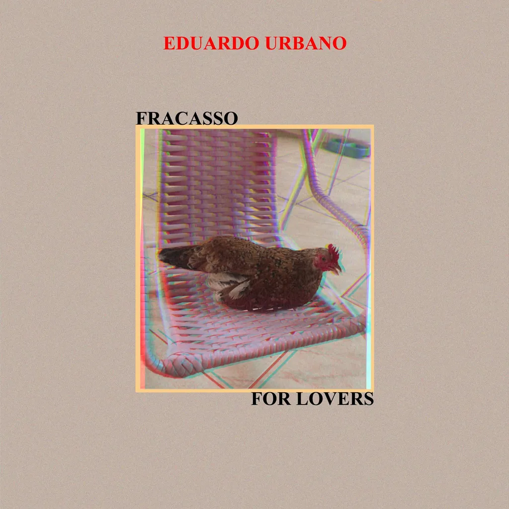 capa de álbum com tipografia em vermelho e foto de uma galinha