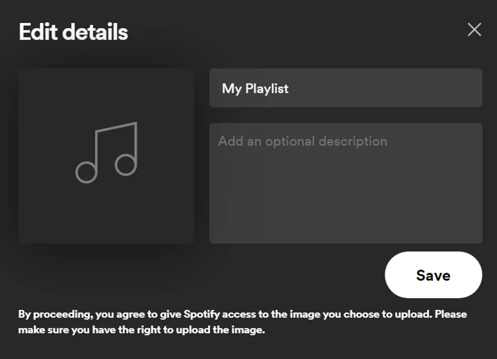 Spotify playlist edit