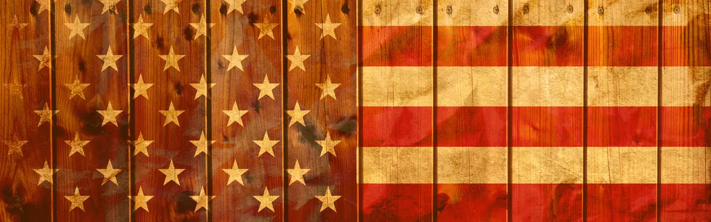 American Flag Painted on Wood