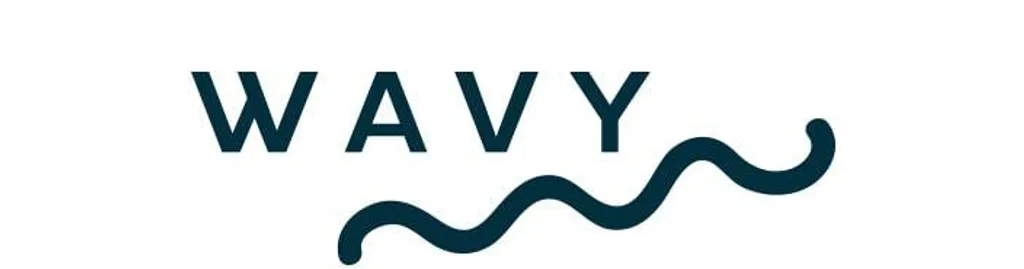 Logo blu ondulato Sfondo bianco