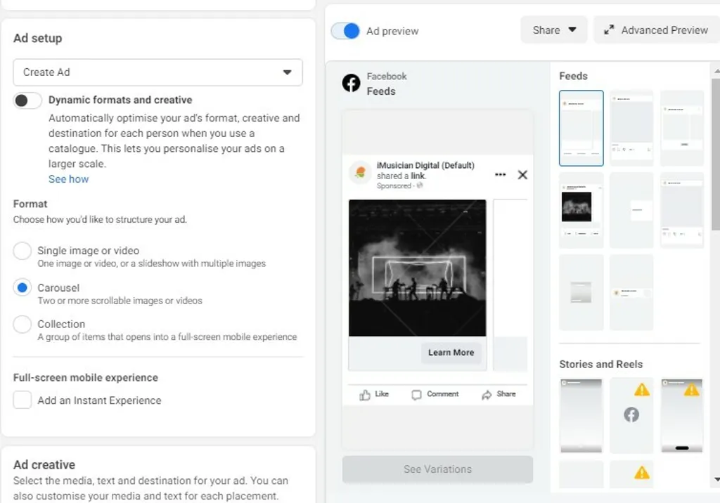 Ad type facebook ads
