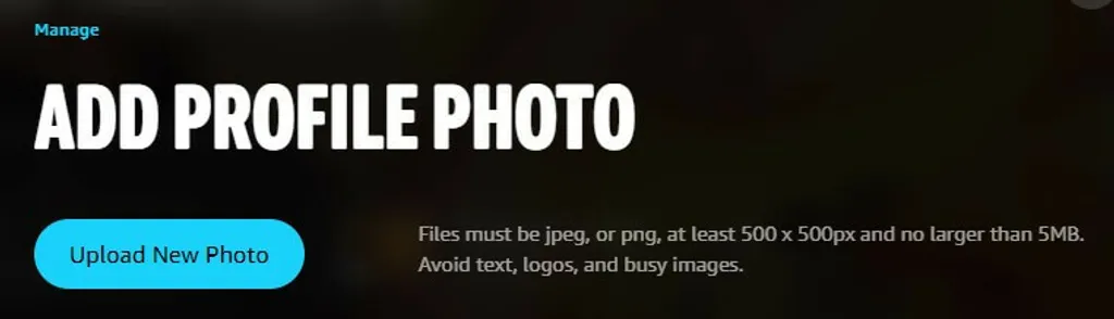 Add profile photo amazon music for artists