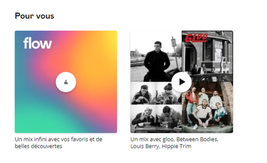 Deezer playlist Flow e Mix