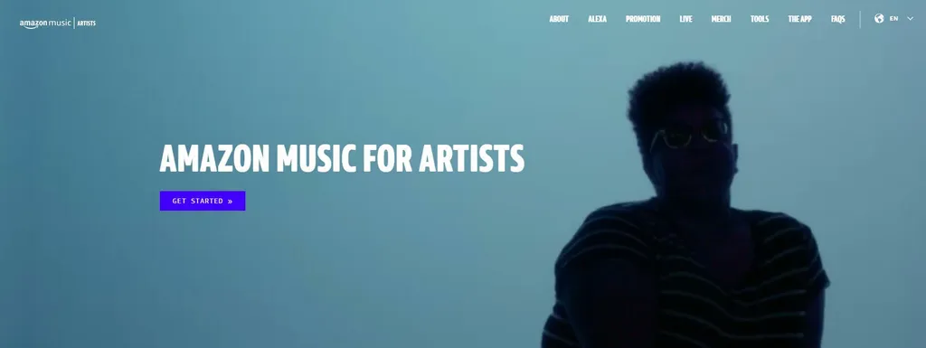 Amazon music for artists website screenshot