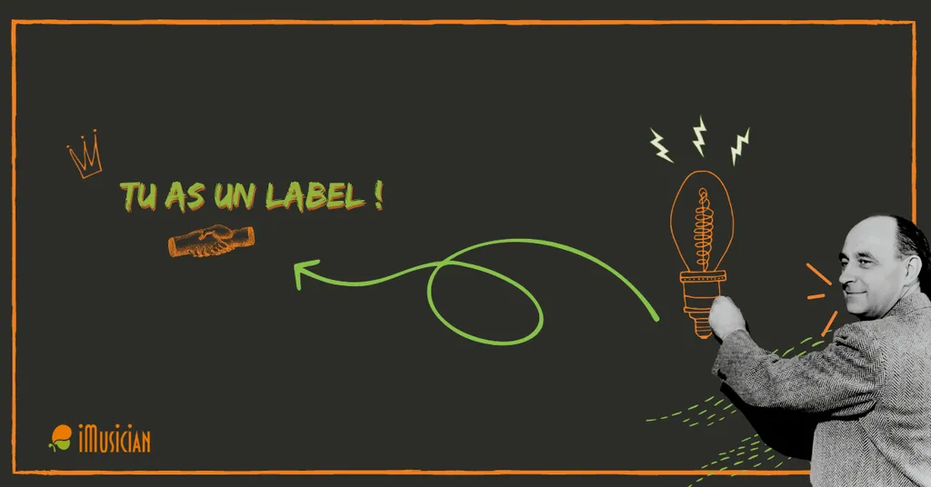 vieil homme en gris avec ampoule orange - créer son label de musique