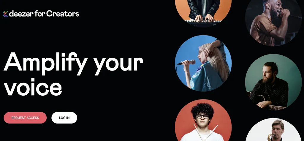 Deezer for Creators homepage