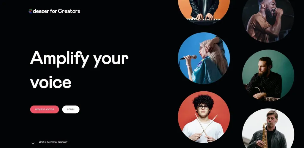 Deezer for creators webpage