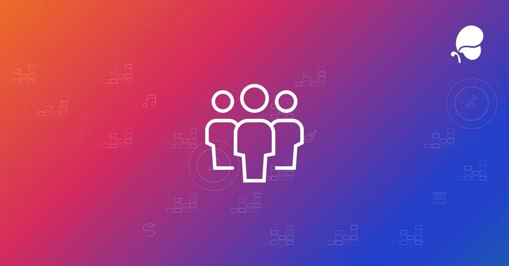 Colorful Background with 3 people icon