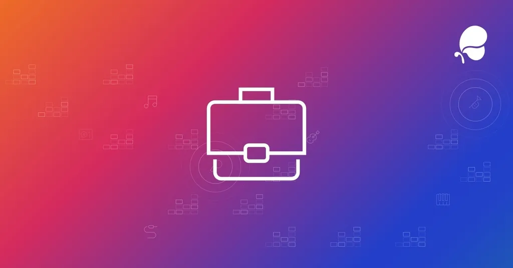 Sfondo colorato con valigetta