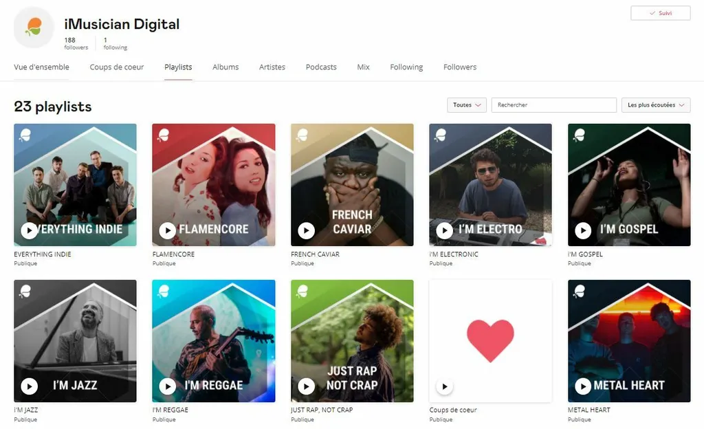 Screenshot iMusician Deezer playlist