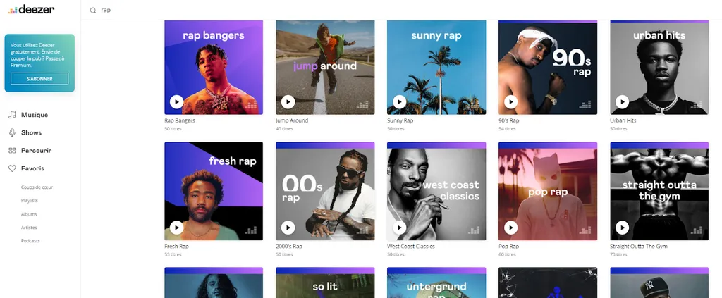 8 screenshot Deezer rap playlist