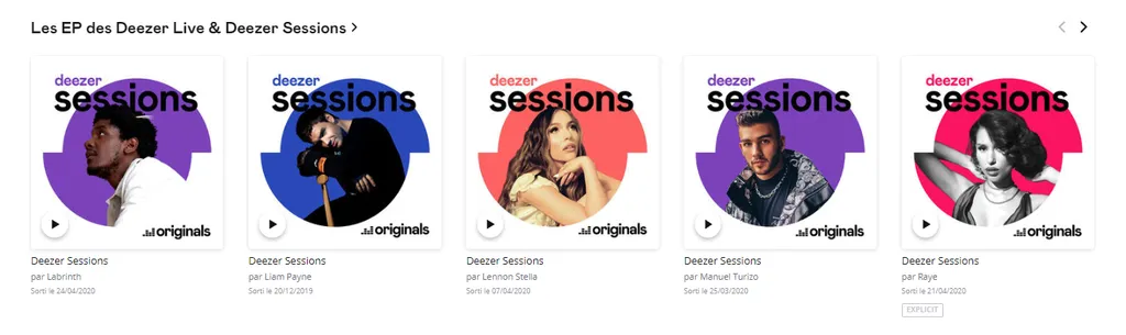 5 Deezer sessioni playlist
