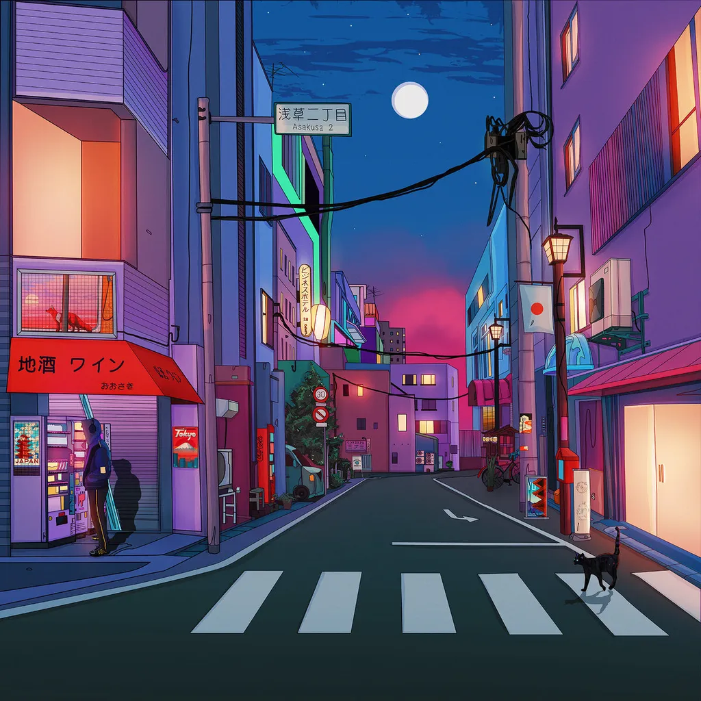 desenho lo-fi de rua ao luar