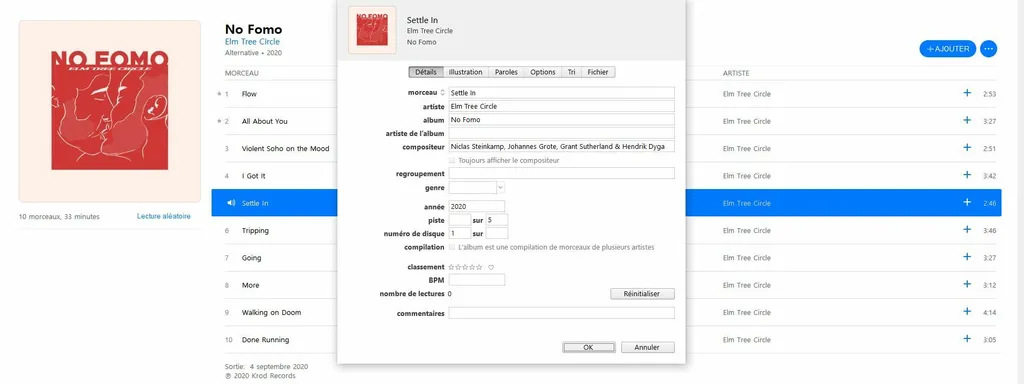 Metadata Elm Tree Circle No Fomo Title Track Copyright