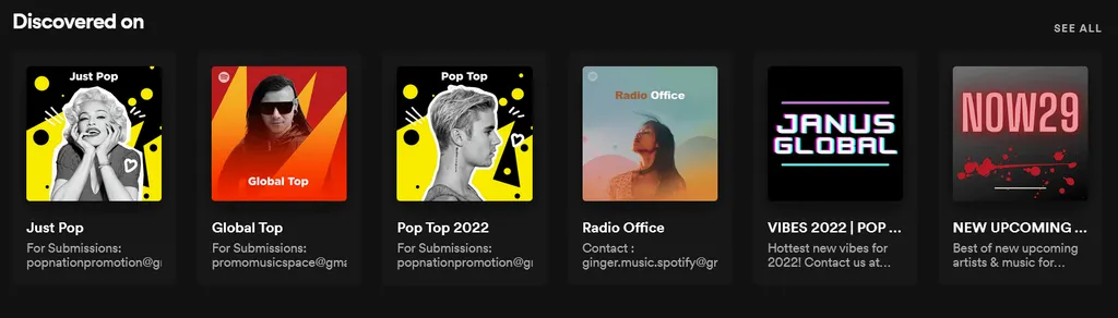 Fake spotify playlists discovered on