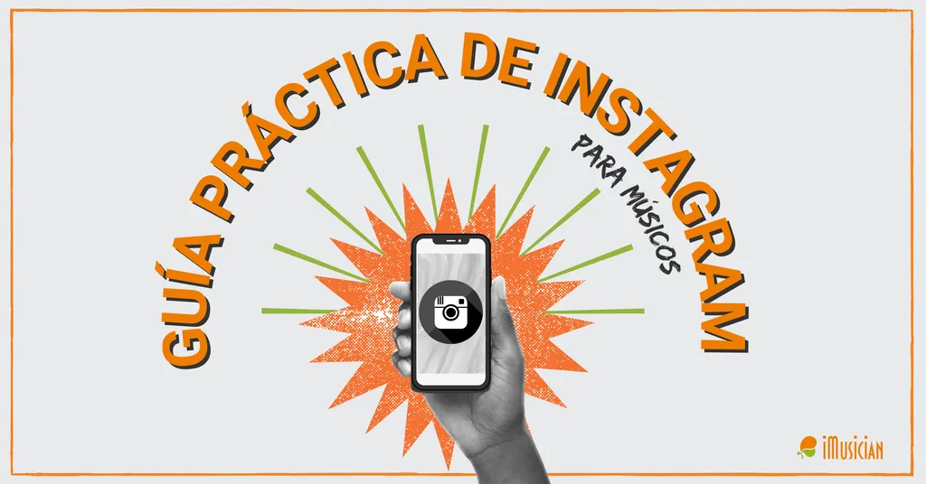 Mano sujetando smartphone con icono de Instagram