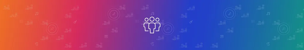 Sfondo colorato con icona tre persone