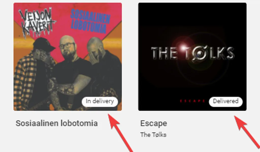 Capture d'ecran du tableau de bord iMusician - Sorties en cours