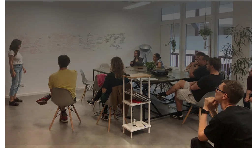 music startup workers brainstorming