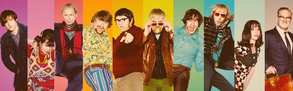 10 Prominente mit buntem Hintergrund