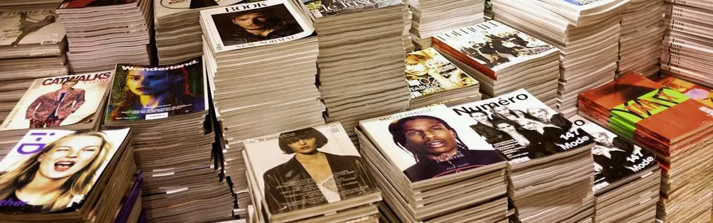 Piles of different magazines