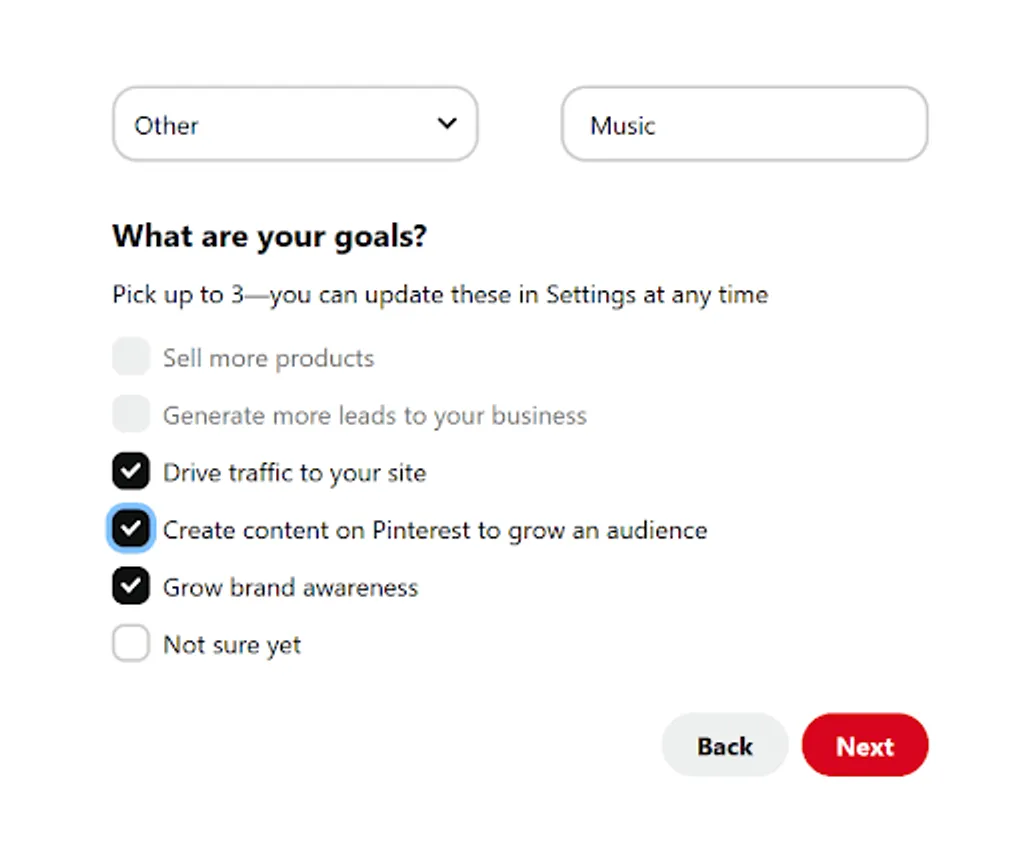 Pinterest define your goals