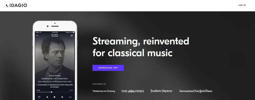 Bildschirmfoto Idagio Streaming Gustav Mahler