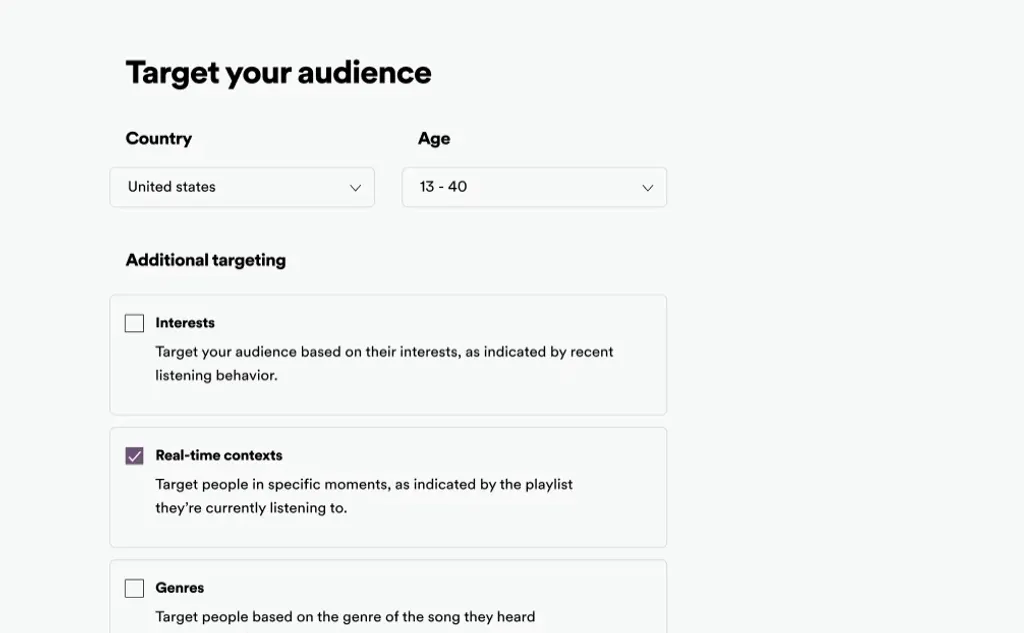 Spotify ad artists target audience