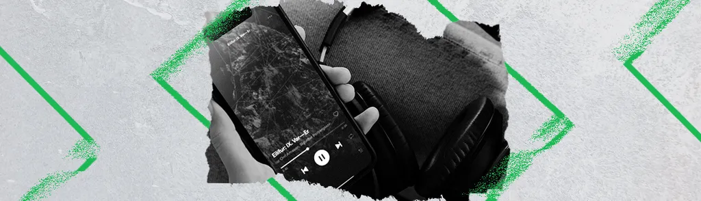 Smartphone mostrando vídeo de Spotify Canvas