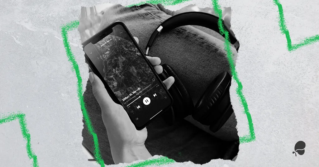 Smartphone mostrando vídeo de Spotify Canvas