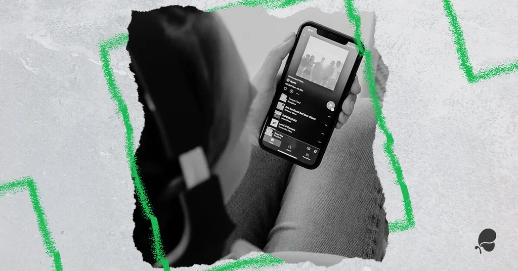 Smartphone with Spotify curators