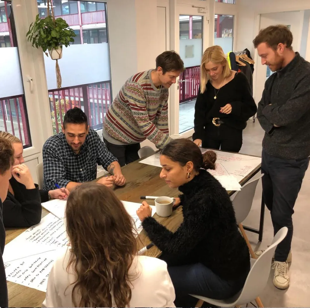 music startup in brainstorming session