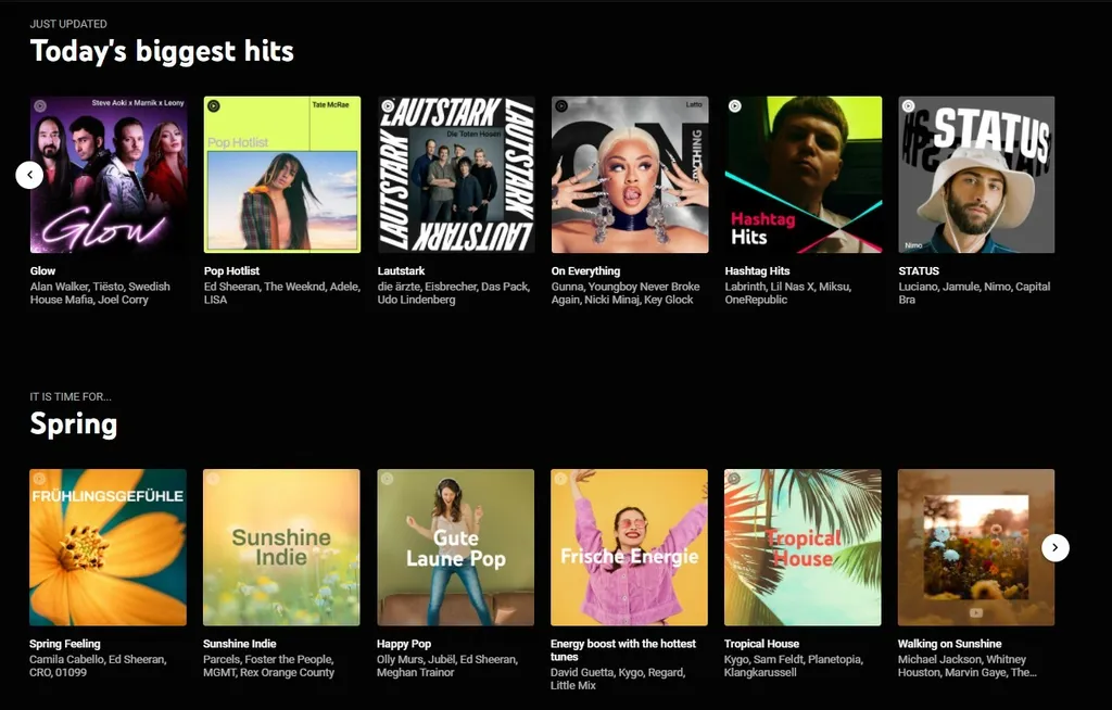 Youtube music playlists